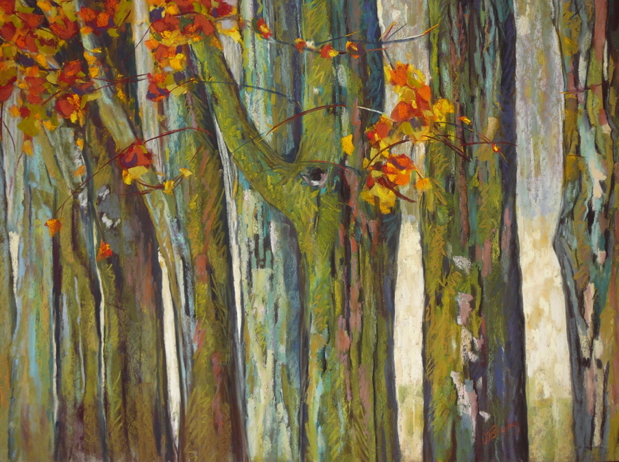 Autumn Sentinels  17x25  Archival framing